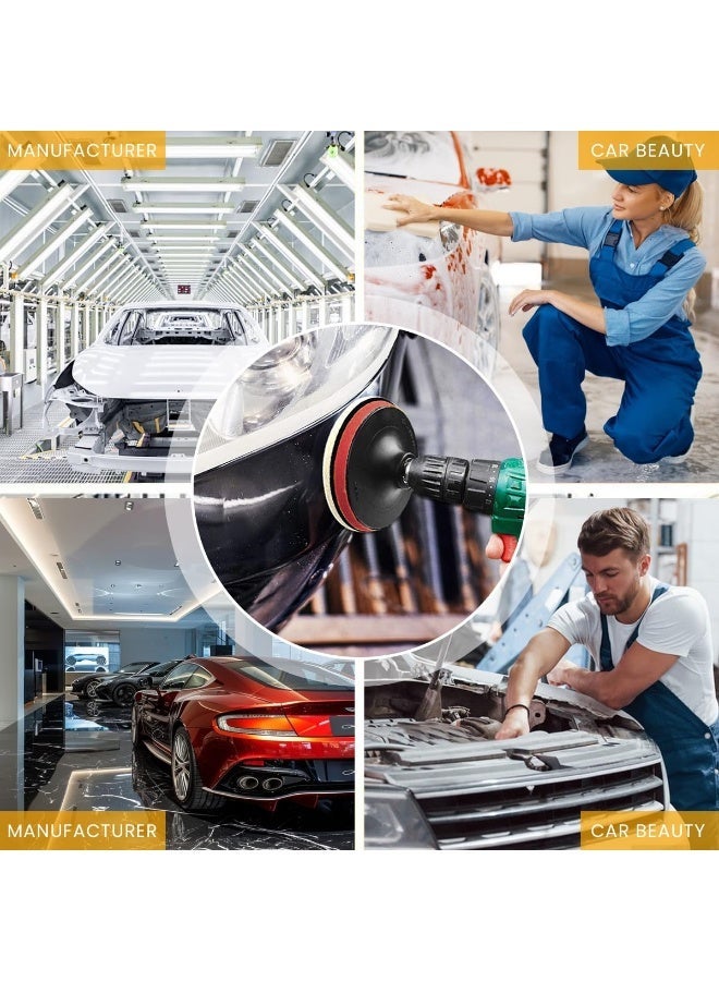 قرص تلميع مقاس 7 بوصات مع وسادة إسفنجية - ملحق للمثقاب وآلة التلميع، وسادة تلميع بخطاف وحلقة للتشميع والتلميع والتنعيم، أداة لتفصيل السيارات (لا يشمل آلة الصنفرة). - Image 2